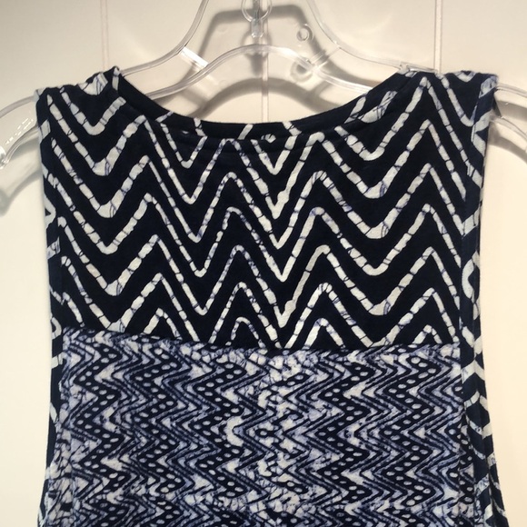 Lucky Brand like new blue white batik print stretch cotton modal midi tassels L - Picture 7 of 9